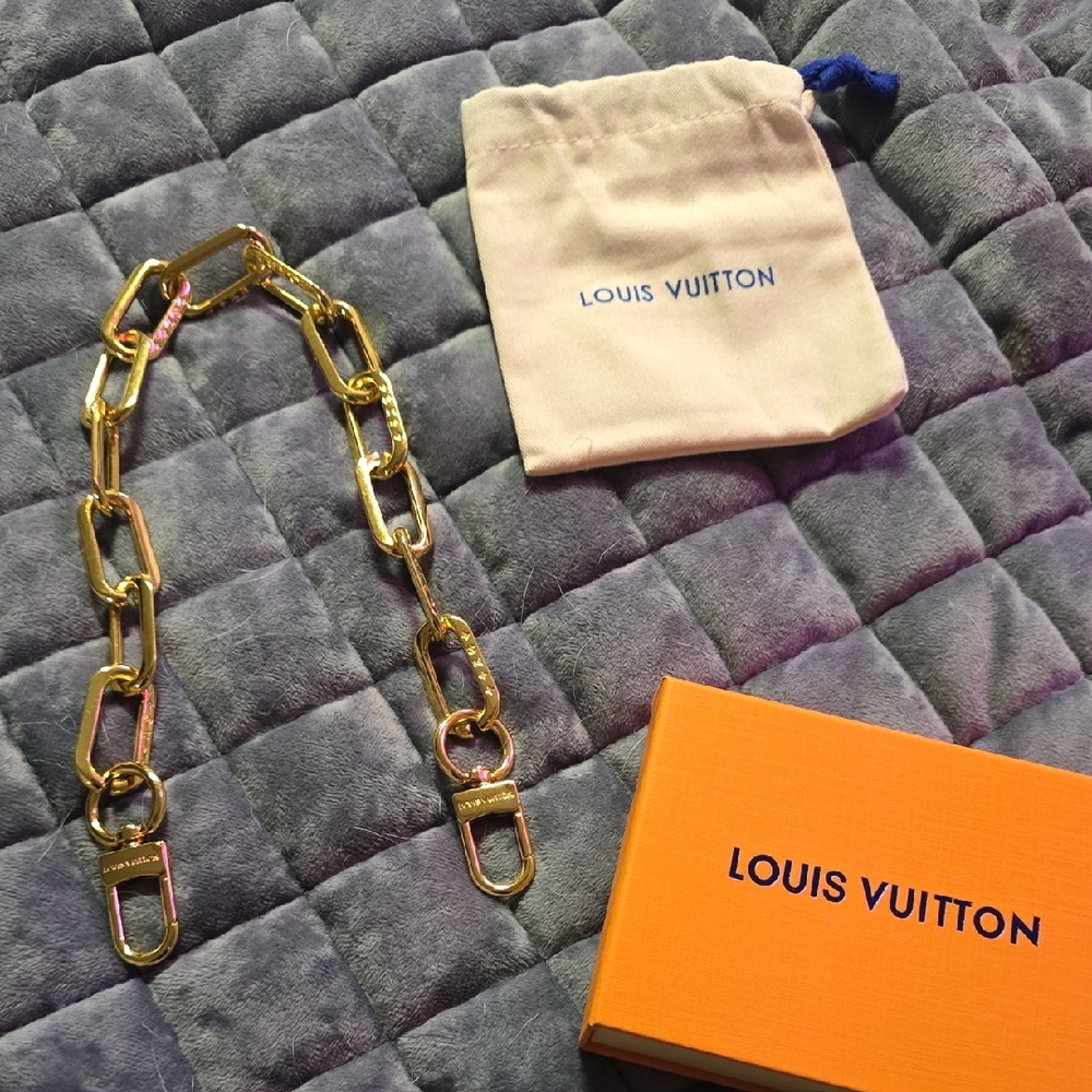 Gold Chain Strap with Logo Clasps